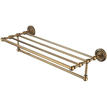 Imagem de Toalheiro de parede de cobre barra de banheiro retrô ferragens de banheiro vintage cabide de torre