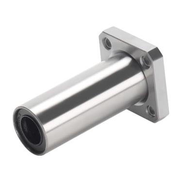 Imagem de 1/2 pçs rolamento de esferas aço LMK12LUU/LMK12UU/LMK8UU Flange quadrada linear 12x21mm/8x15mm bucha de extrusão 3D haste linear (1 peça, LMK12LUU 12x21x57mm)