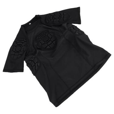 Imagem de Domary Camisa Acolchoada de Futebol, Almofada de Resiliência Eva, Fibra de Poliuretano, Tecido Seco Rápido, Treinamento Esportivo, para Homens, Com Protetor de Costela (M)