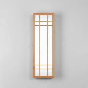 Imagem de Luz De Parede Retrô Japonesa, Arandela De Parede Decorativa De Madeira Maciça Com Sombra Acrílica, Luminária De Parede Retangular De Madeira Com Iluminação De Estilo Indu, Dimming, 60CM