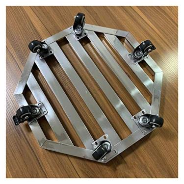 Imagem de FQCXCKJ Carrinho para plantas de 14,1 polegadas, resistente, de ferro fundido, para plantas, de metal (seis rodas)