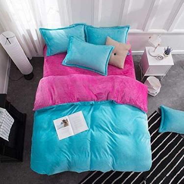 Imagem de Jogo de lençol de flanela de veludo, flanela grossa, dois lados, cor sólida, jogo de cama com capa quente de inverno - Ydl23_Twin Size 3 peças (Ydl14 King size 4 peças)