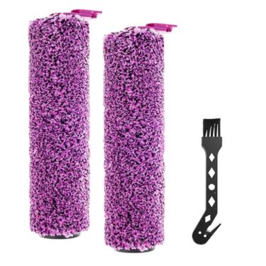 Imagem de Kit de substituição de 3 peças de escova de rolo, kit de acessórios eficientes para aspirador de pó para limpeza de piso doméstico (roxo, 2 rolos + 1 escova de limpeza)