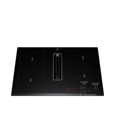 Imagem de Cooktop De Indução 4 Bocas Electrolux 2 Em 1 Com Coifa Preto 220V