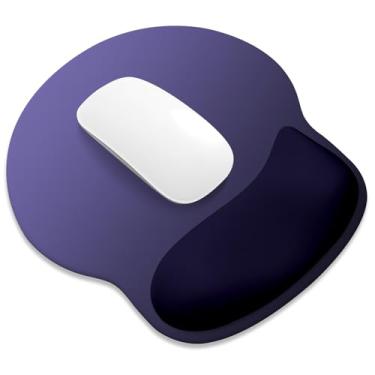 Imagem de ITNRSIIET Mouse pad ergonômico com descanso de pulso de espuma viscoelástica mais amplo + 17%, almofada curva reduz a pressão em 20%, alívio da dor, antiderrapante, suave, acessório de mesa de cor