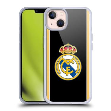 Imagem de Head Case Designs Capa de gel retrô preta oficialmente licenciada pelo Real Madrid CF Bring Back 99/00 [proteção de grau militar] compatível com Apple iPhone 13