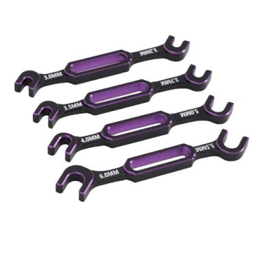 Imagem de RiToEasysports Conjunto de Chave Rc de 4 Unidades, Ferramentas de Liga de Alumínio para Veículos Rc, Drones, Barcos, Tamanhos de 3-6mm para Porca Tensora e Junta Esférica (Roxo)