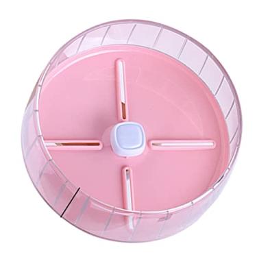 Imagem de Acouto Roda de Corrida Silenciosa para Exercícios de Hamster - Brinquedo Acrílico para Animais de Estimação Pequenos Com Design Deslizante para Diversão Noturna Segura (Rosa)
