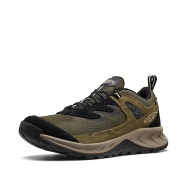 Imagem de KEEN Hightrail Tênis masculino de cano baixo, durável, leve, respirável, de couro, impermeável, para caminhada, Forest Night/Dark Olive, 46