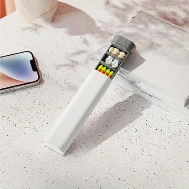 Imagem de Organizador de comprimidos de 7 dias para viagem – Recipiente portátil compacto semanal para medicamentos com design à prova de vazamento, caixa de comprimidos de plástico sem BPA para vitaminas e