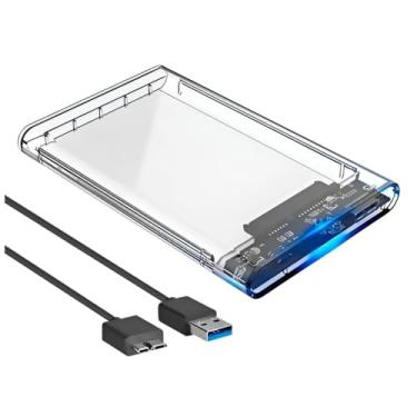 Imagem de Case Para HD Externo Transparente Compacto SSD e HD Até 5TB Alta Velocidade Conexão USB 3.0 Sata 2,5 Premium