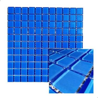 Imagem de Pastilha De Vidro Para Banheiro Cozinha Azul Claro 30x30cm La Bella Gr