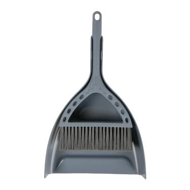 Imagem de BSMstone Conjunto de mini vassoura e pá de lixo pequeno conjunto de escova e bandeja de poeira perfeito para mesa, escritório, acampamento, dormitório, trailer, essenciais (azul cinza)