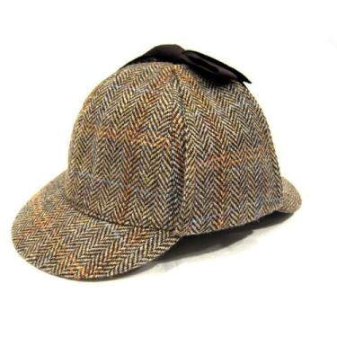 Imagem de TAILORMAP Harris Tweed Sherlock Holmes Hat for Adult and Child,Detective Hat Deerstalker for Men and Women (Khaki L)