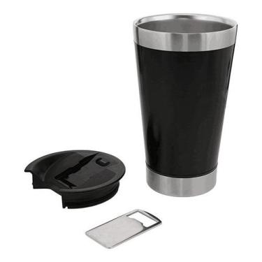 Imagem de Copo Térmico Aço Inox Cerveja Chopp C/ Tampa Abridor 500ml - Ingá, Cop