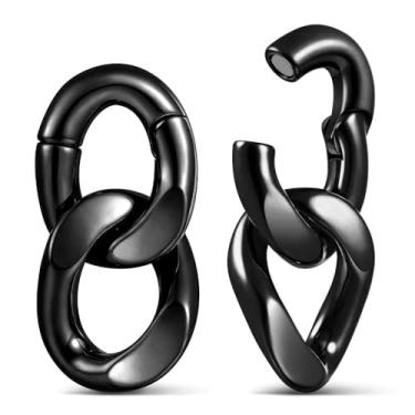 Imagem de LADEMAYH Pesos de orelha de corrente punk para orelhas esticadas de 2 g, 00 g, 00 g, ganchos de orelha de 6 mm, medidores hipoalergênicos de aço inoxidável 316L, joias corporais para mulheres e homens