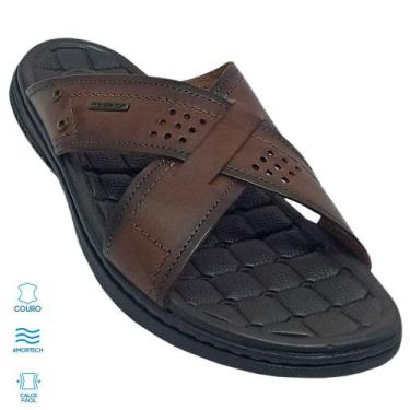 Imagem de Chinelo Pegada Masculino Couro Anilina Tradicional, Pinhao, 38