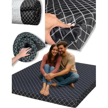 Imagem de Colchonete camping Casal Kiero, 6cm Espessura, 138x188x6cm, Dobrável, Portatil dobravel barraca acampamento