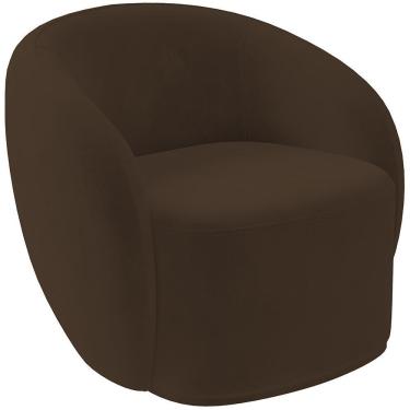 Imagem de Poltrona Decorativa Para Sala De Estar Living Gliese K01 Veludo Marrom