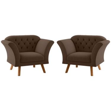 Imagem de Conjunto Poltrona Decorativa Roseira Inca Marrom