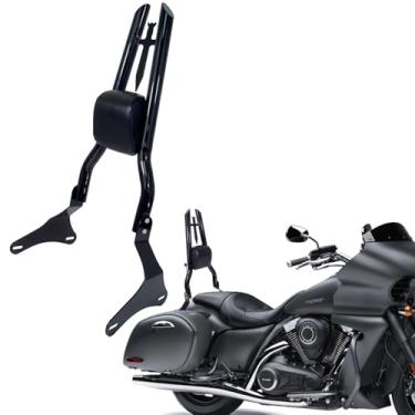 Imagem de Encosto de passageiro preto Vaquero1700 Sissy Bar para Kawasaki Vulcan 1700 Vaquero VN1700 Vaquero ABS SE Encosto traseiro Sissybar 2010-2025 (estilo H, 78,7 cm)
