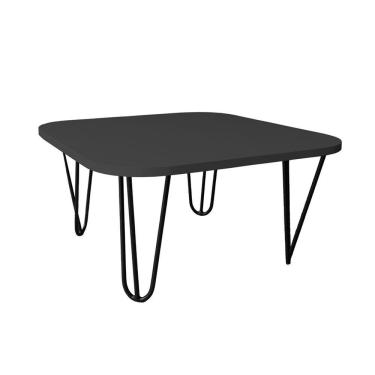 Imagem de Mesa De Centro Pés Hairpin Legs Lateral De Apoio Para Sala Estar Dormitório Preto Laca