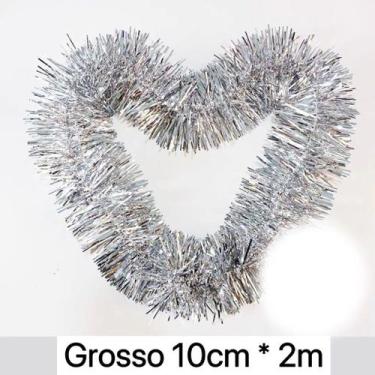 Imagem de 5 Festão De Natal 10cm * 2m Decoração Árvore De Natal Dourado Prata Ve