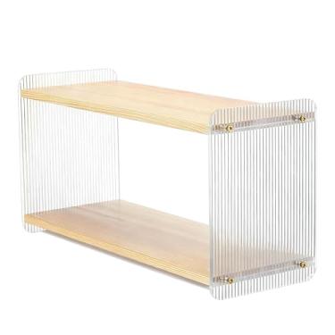 Imagem de Matcha Station - Conjunto organizador de batedor matcha de 2 níveis para bancada, acrílico de pinho estável, para armazenar canecas de chá verde em pó na cozinha, sala de chá, cafeteria