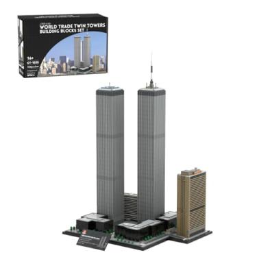 Imagem de DiyXenginey Architecture World Trade Center Twin Towers Building Bricks, 1:800 World Landmark New York City Buildings, Modular Skyline Model Kit for Adults, Designed by SPBrix- 7121 Pieces