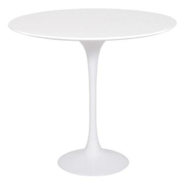 Imagem de Mesa Lateral Tulipa Saarinen Redonda 51 Cm - Laqueado Base Branca