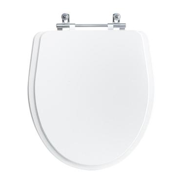 Imagem de Assento Sanitário Tampa De Vaso Branco Mdf Laqueado Laura Para Bacia Roca