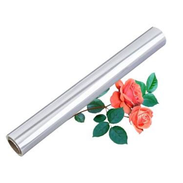 Imagem de YUNSHENGFANGDM Papel de embrulho de celofane rolo de papel de embrulho de celofane papel de embrulho transparente 45 cm x 15 m para presentes buquê de flores cesta natal aniversário dia dos namorados