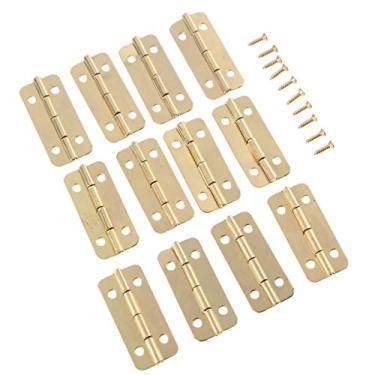 Imagem de 12pcs de porta de ouro móveis dobradiças para caixa de jóias de jóias de caixa de madeira caixa caixa de bonecas de caixa de bonecas de porta com parafusos 37x17mm YYDFPIIA