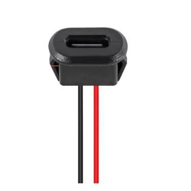 Imagem de 5/10 pçs fio de solda 2P à prova d'água USB C cabo de extensão fêmea plugue chassi para 2 pinos (5 peças preto)