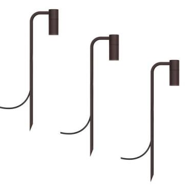 Imagem de Kit 3 Espetos Balizadores De Jardim Escada Foco Marrom 50Cm - Single L