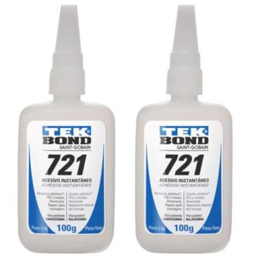 Imagem de Kit 2 Cola Adesiva Instantânea Profissional Incolor 721 TekBond, 100g
