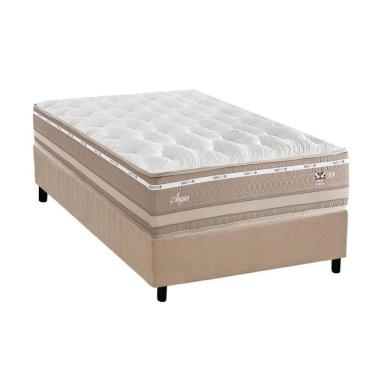Imagem de Cama Box Solteiro: Colchão Molas Ensacadas Herval Maxspring Angres + Base Crc Suede Clean (88x188)
