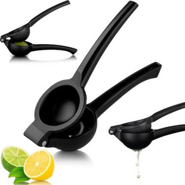 Imagem de Kit 3 Espremedores Limão e Laranja Preto YAB Manual Profissional Resis