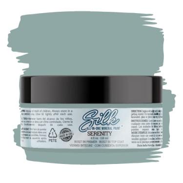 Imagem de Tinta mineral multifuncional Dixie Belle Silk | Serenidade (113 g) | Primer azul suave à base de água + acabamento | Tinta durável para móveis | Acabamento refletivo baixo