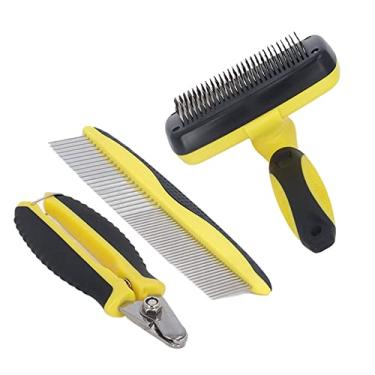 Imagem de Generic Pet Slicker Escova Auto Limpeza Pente de Preparação para Cão Gato Massagem Derramamento Com Cortador de Unhas para Cabelos Longos e Curtos Animais de Estimação