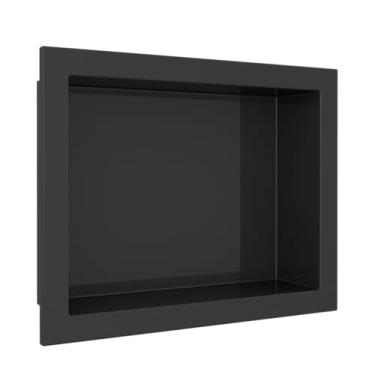 Imagem de Nicho Multiuso em Mármore Sintético Preto Liso - Cozimax