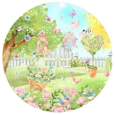 Imagem de Painel Redondo Sublimado 1,5M Festa Tecid - Jardim Encantado