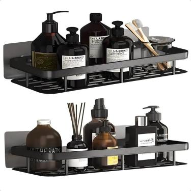 Imagem de Kit 2 Suporte Porta Shampoo Sabonete Banheiro Adesivo Parede