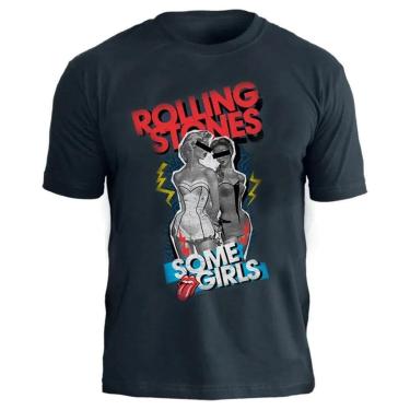 Imagem de Camiseta de Banda Rolling Stones em Algodão Manga Curta Gola Redonda-Unissex
