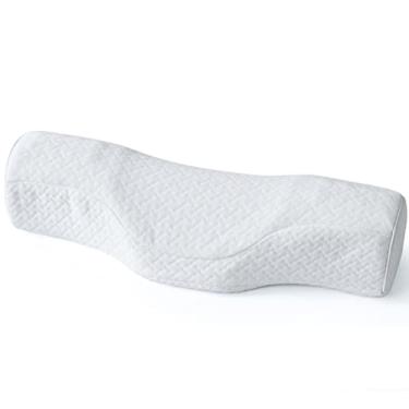 Imagem de SPXMQSS Almofada ergonômica lambe, travesseiro de pescoço com espuma de memória dorme lateral alivia o pescoço e a dor nos ombros, travesseiro ortopédico para dormir lateral reparação de correção de