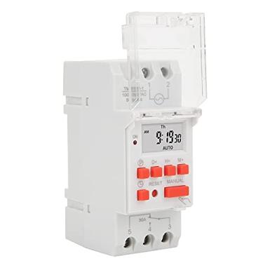 Imagem de LiebeWH Controle do Interruptor do Temporizador, 24 Horas, 7 Dias, relé de Tempo Programável, Indicadores LED, Ciclos Diários, Luzes de Fundo, Ventiladores Digitais, para Exibição Relógio, Contagem