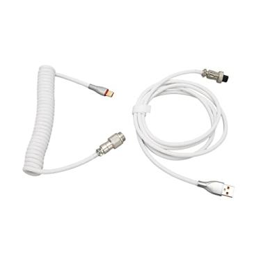 Imagem de RiToEasysports Cabo Hyla Double Hyla de Teclado Mecânico Tipo C para Cabos de Rolamento Não Padrão, USB C para Teclado, Acessórios de Jogo Mecânico (Branco)