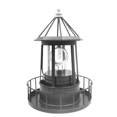 Imagem de YOUTHINK Led Solar Rotativa Farol Luz Solar Ao Ar Livre Decoração do Jardim Lanterna Caminho Pátio Jardim Pátio (Preto)