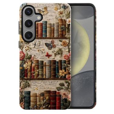 Imagem de heindiy Compatível com Samsung Galaxy S24 Plus, capa brilhante, proteção total, à prova de choque, anti-arranhões, capa de TPU, capas para homem mulher - estante antiga