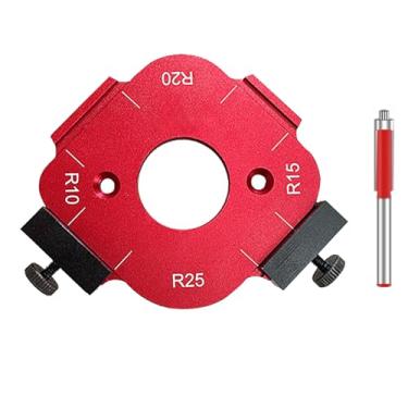 Imagem de Modelo de raio de canto redondo, gabarito de mesa de roteador 4 em 1, ferramenta de liga de alumínio para trabalhar madeira para molduras, cadeiras, mesas r10 r15 r20 r25
